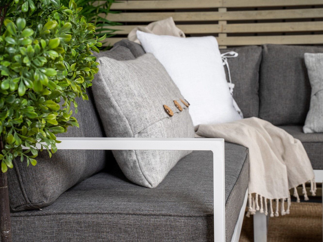 Lauko baldų komplektas Dallas 773 (Balta + Pilka)