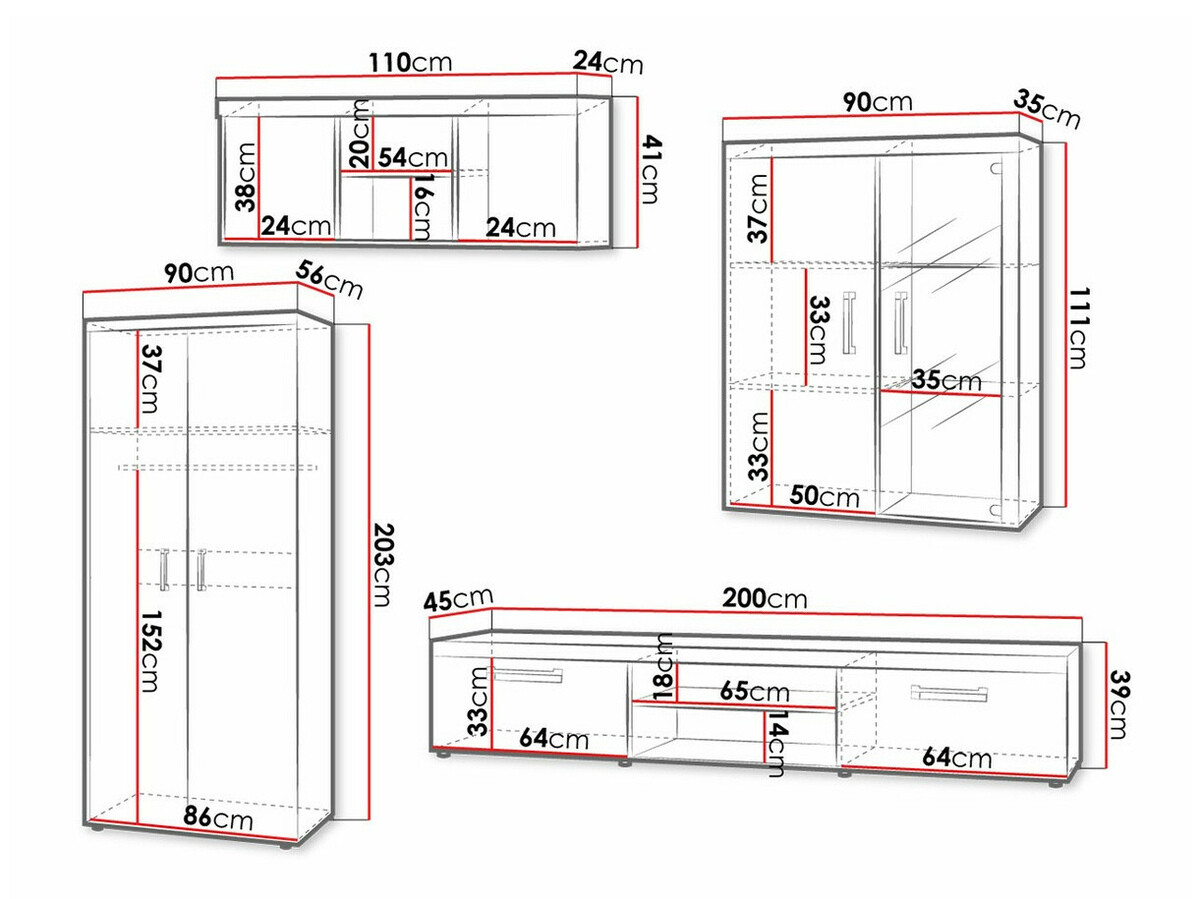 Svetainės komplektas Cormiru 107 (Slyva + grafitas)