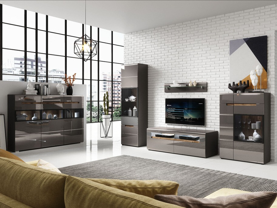 Komoda Austin D107 (Antracitas + Gloss antracitas)