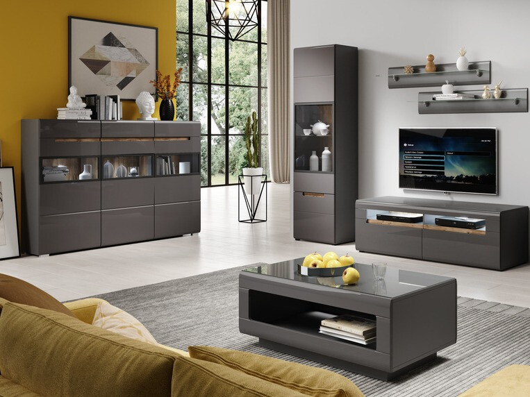 Komoda Austin D107 (Antracitas + Gloss antracitas)