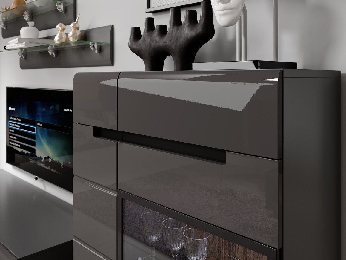 Komoda Austin D107 (Antracitas + Gloss antracitas)