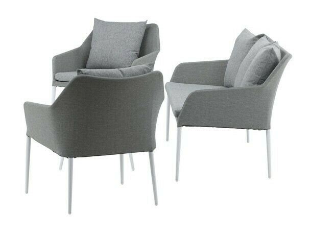 Lauko baldų komplektas Dallas 3116 (Šviesi pilka + Balta)