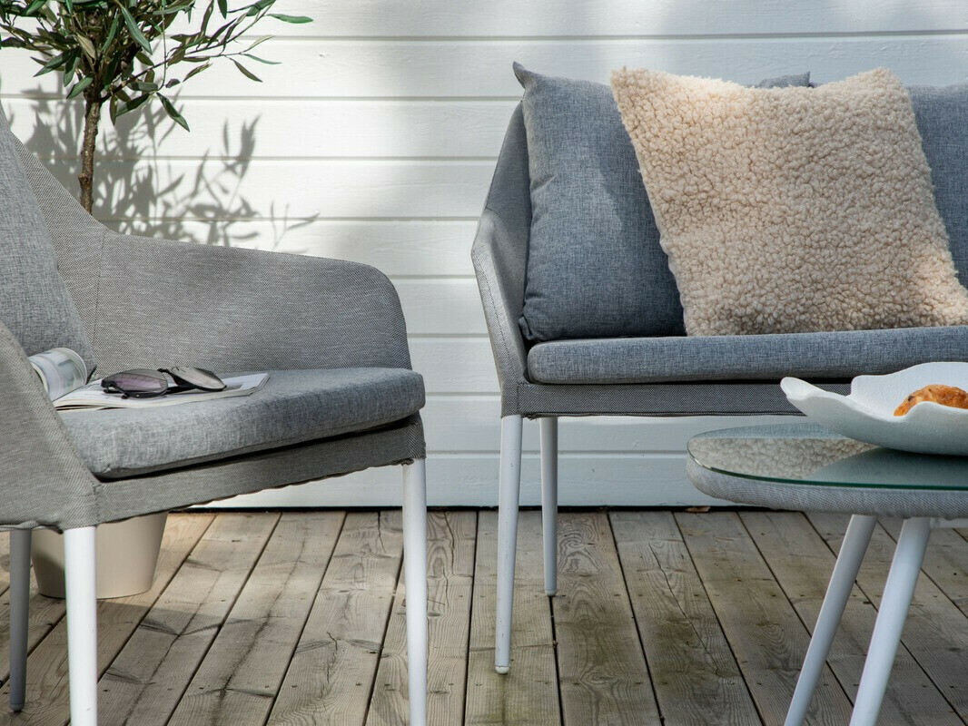 Lauko baldų komplektas Dallas 3116 (Šviesi pilka + Balta)