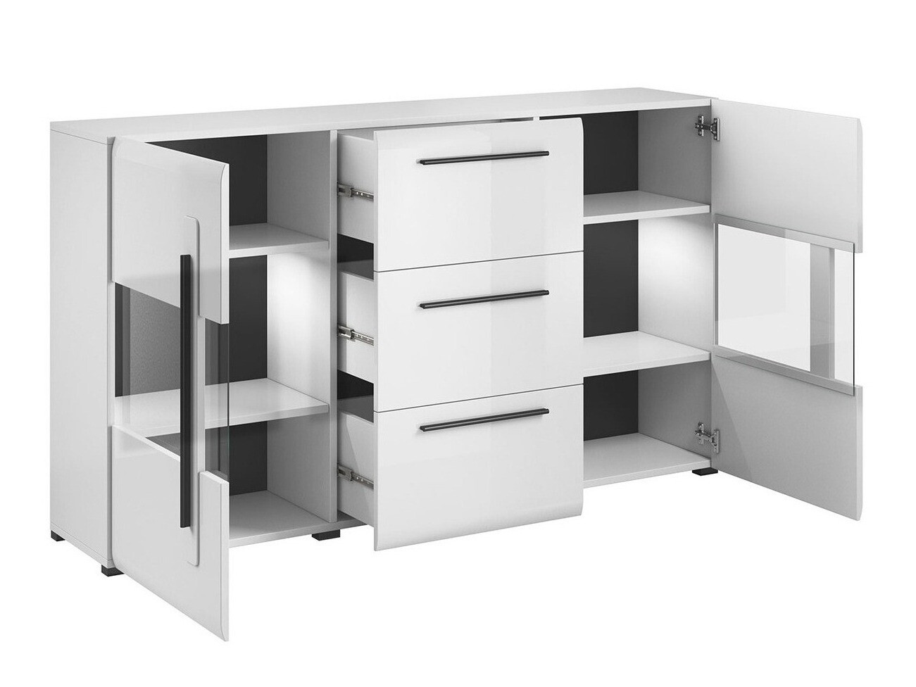 Komoda Ophsalu 106 (Balta + Blizgi balta)