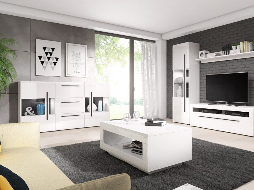 Komoda Ophsalu 106 (Balta + Blizgi balta)