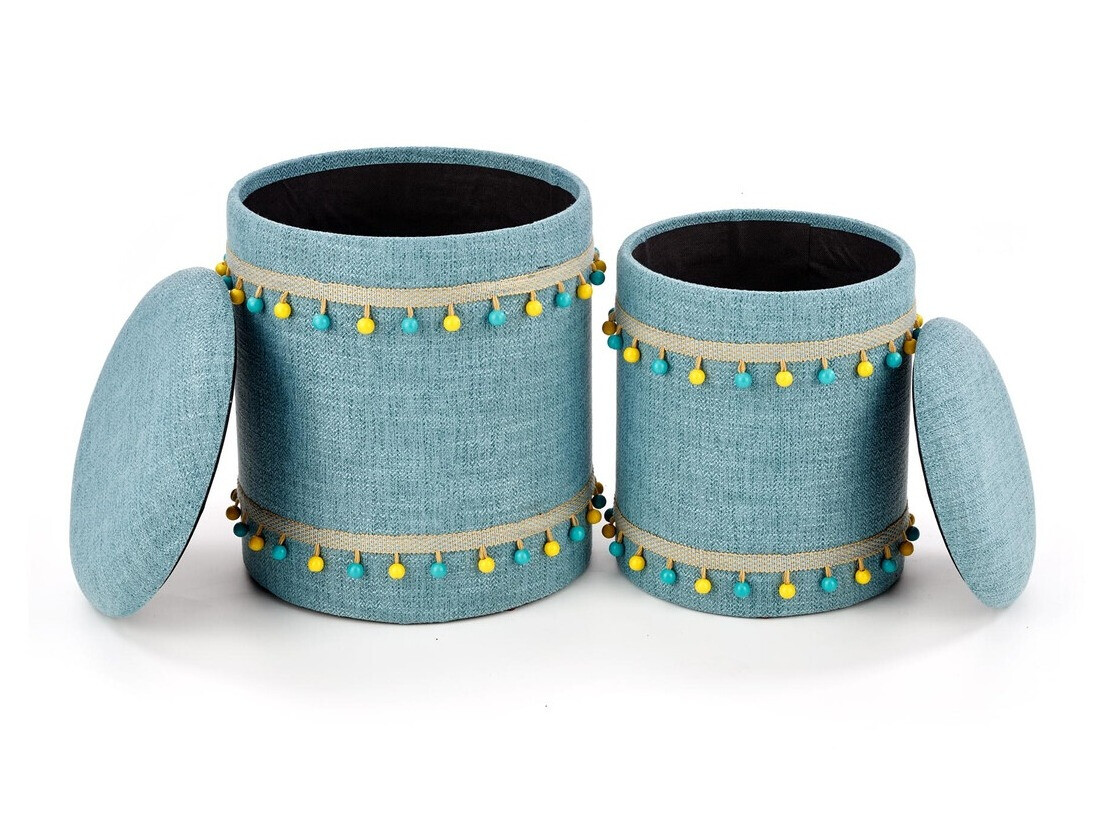 Pufų komplektas Houston 1155 (Šviesi mėlyna)