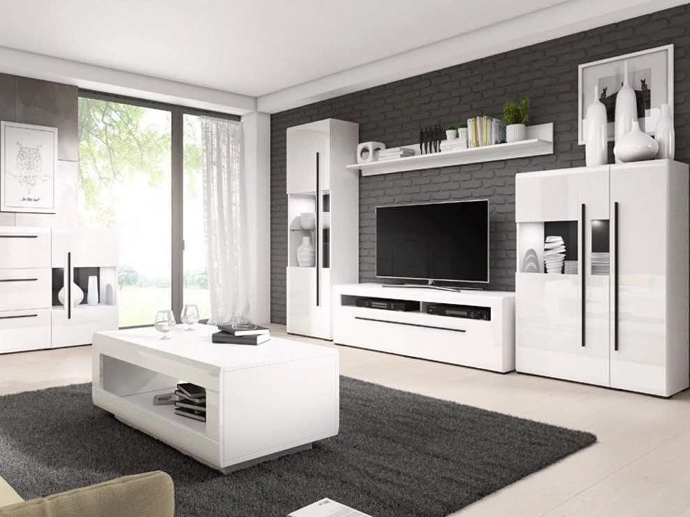 TV staliukas Ophsalu 104 (Balta + Blizgi balta)