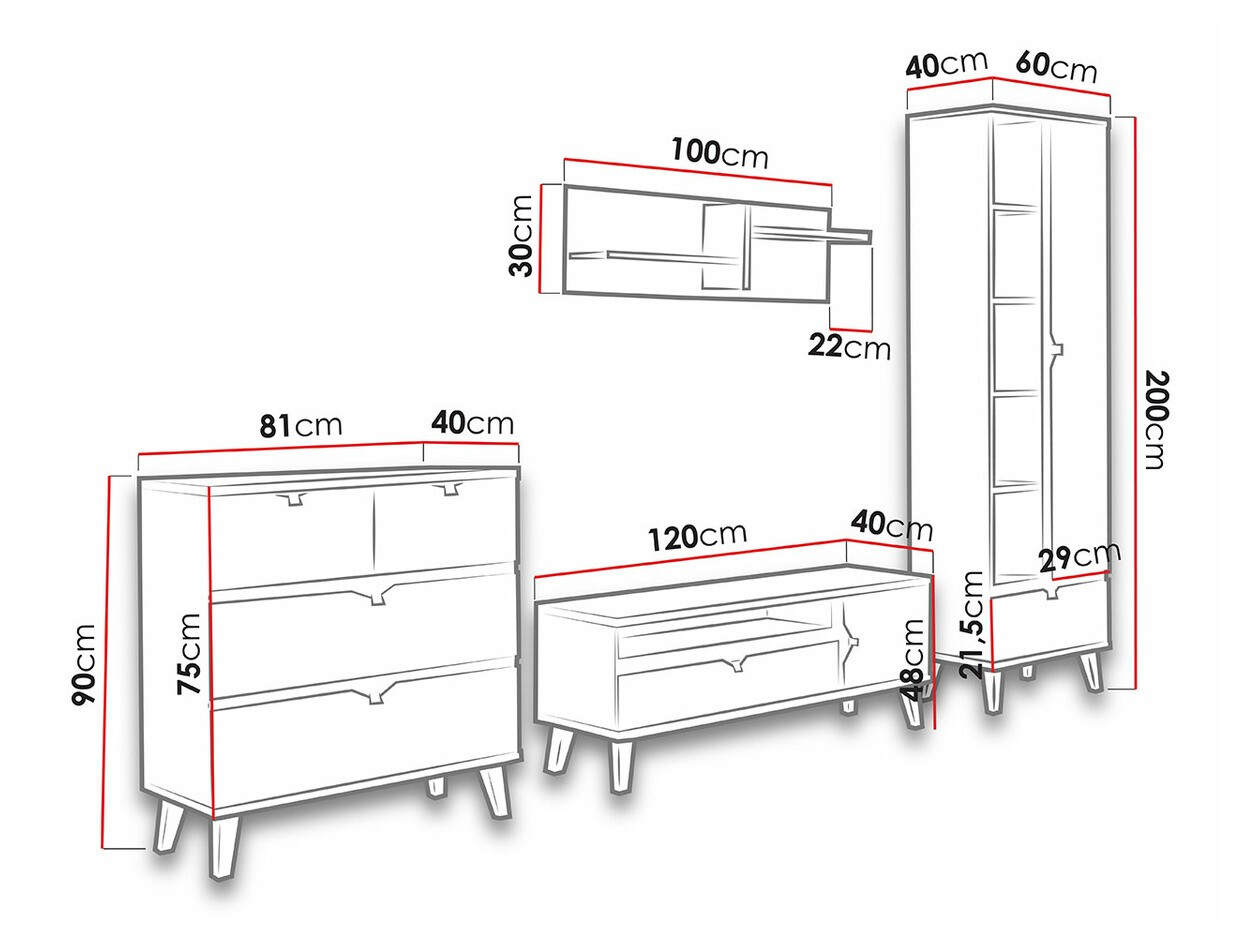 Svetainės komplektas Etrmoru 144