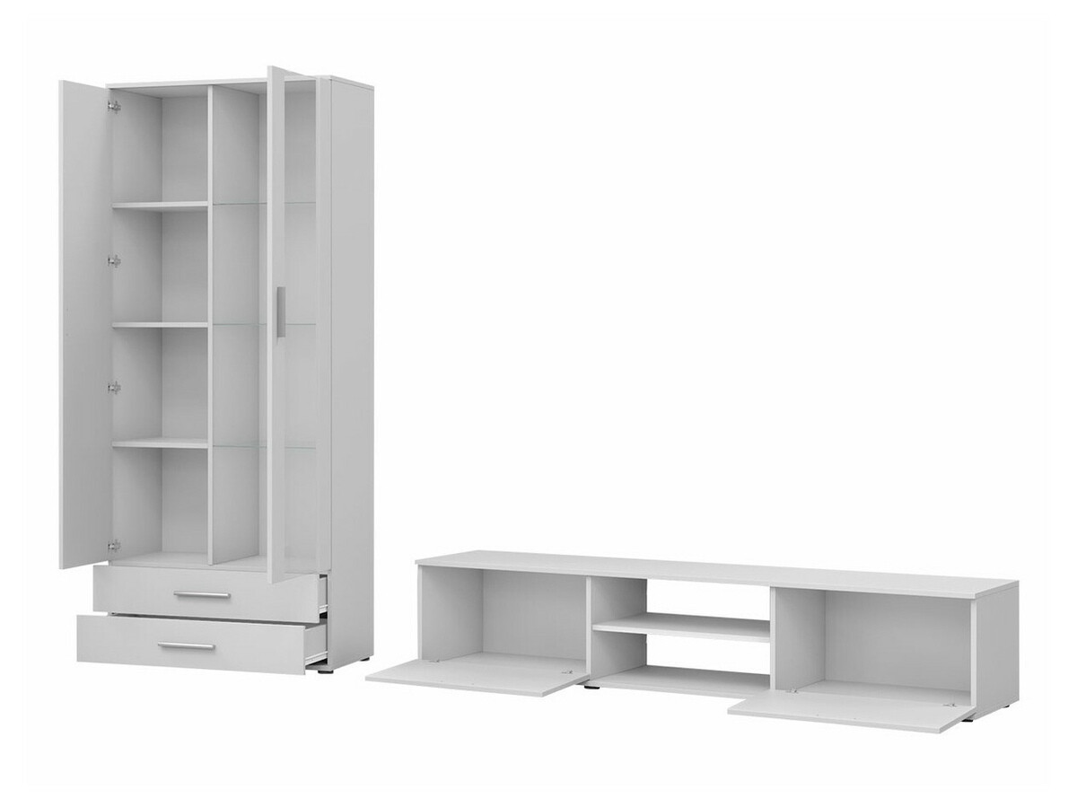 Svetainės komplektas Tornola 115 (Juoda + Blizgi juoda)