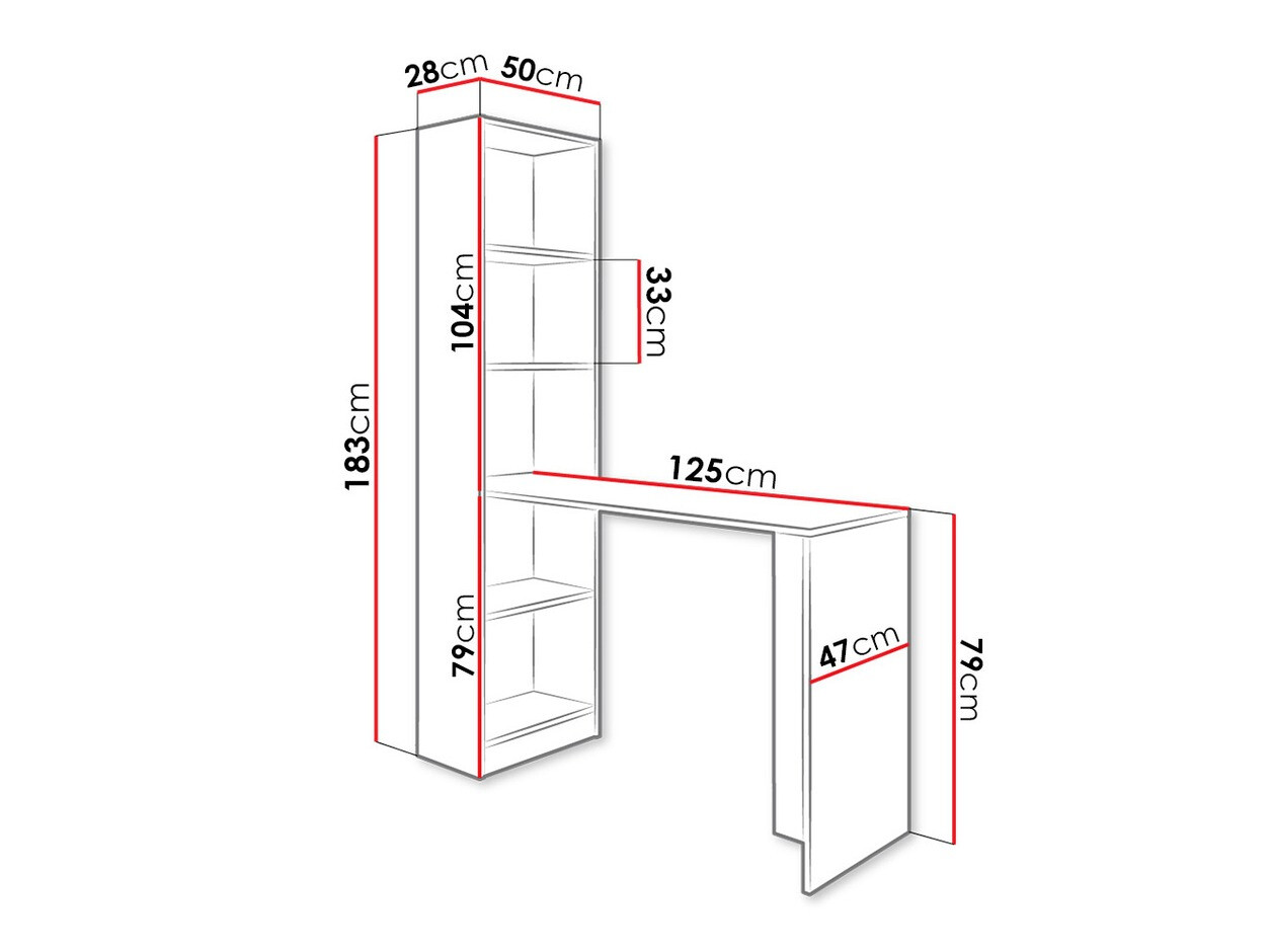 Darbo stalas Dover 109 (Tamsus uosis)