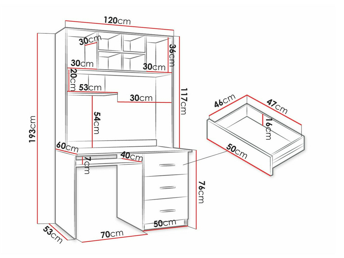 Darbo stalas Campus (Balta + Blizgi balta + Blizgus pilkas)