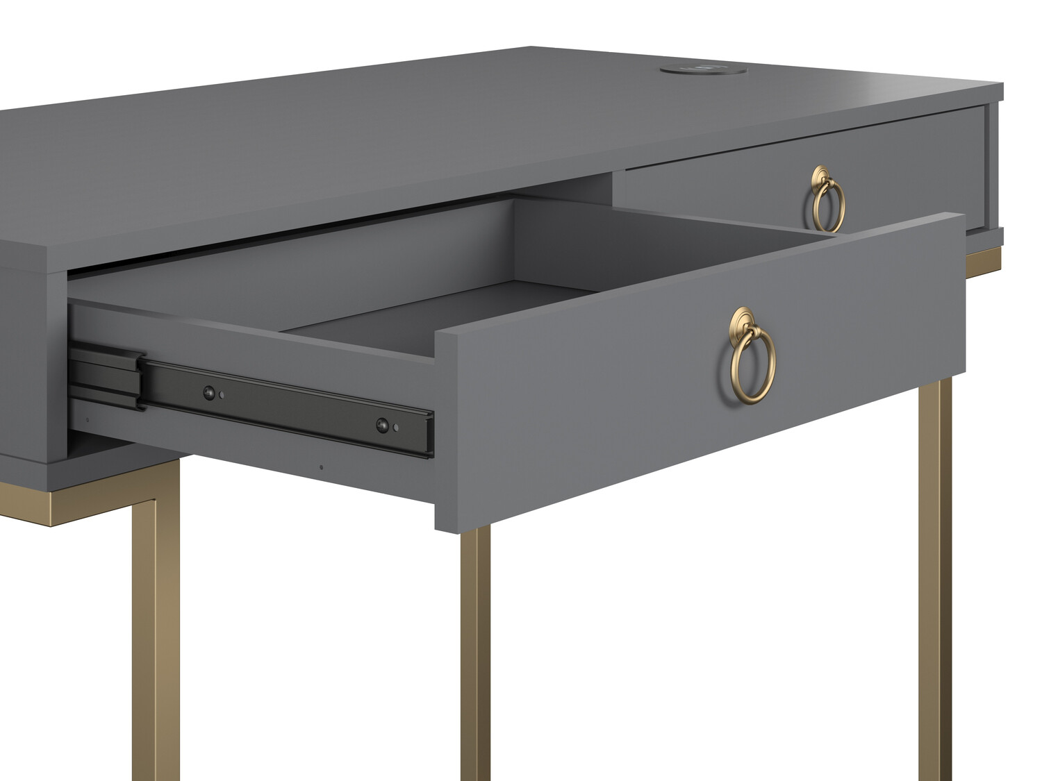 Darbo stalas CosmoLiving by Cosmopolitan Fersale 100 (Grafitas + Auksinė)
