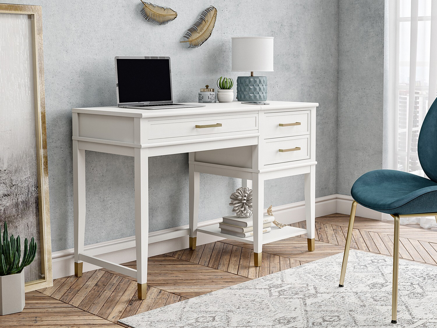 Darbo stalas CosmoLiving by Cosmopolitan Belromu 102 (Balta)