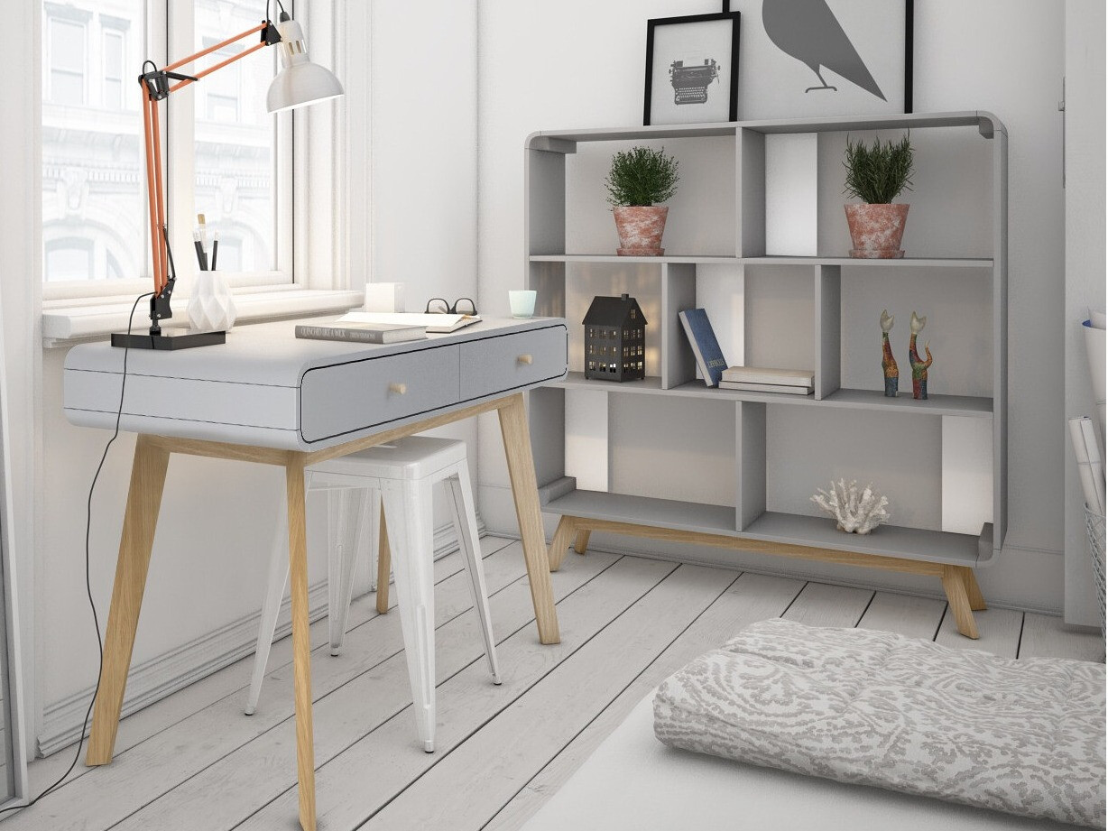 Darbo stalas Elbtena 108 (Pilka + Ąžuolas)