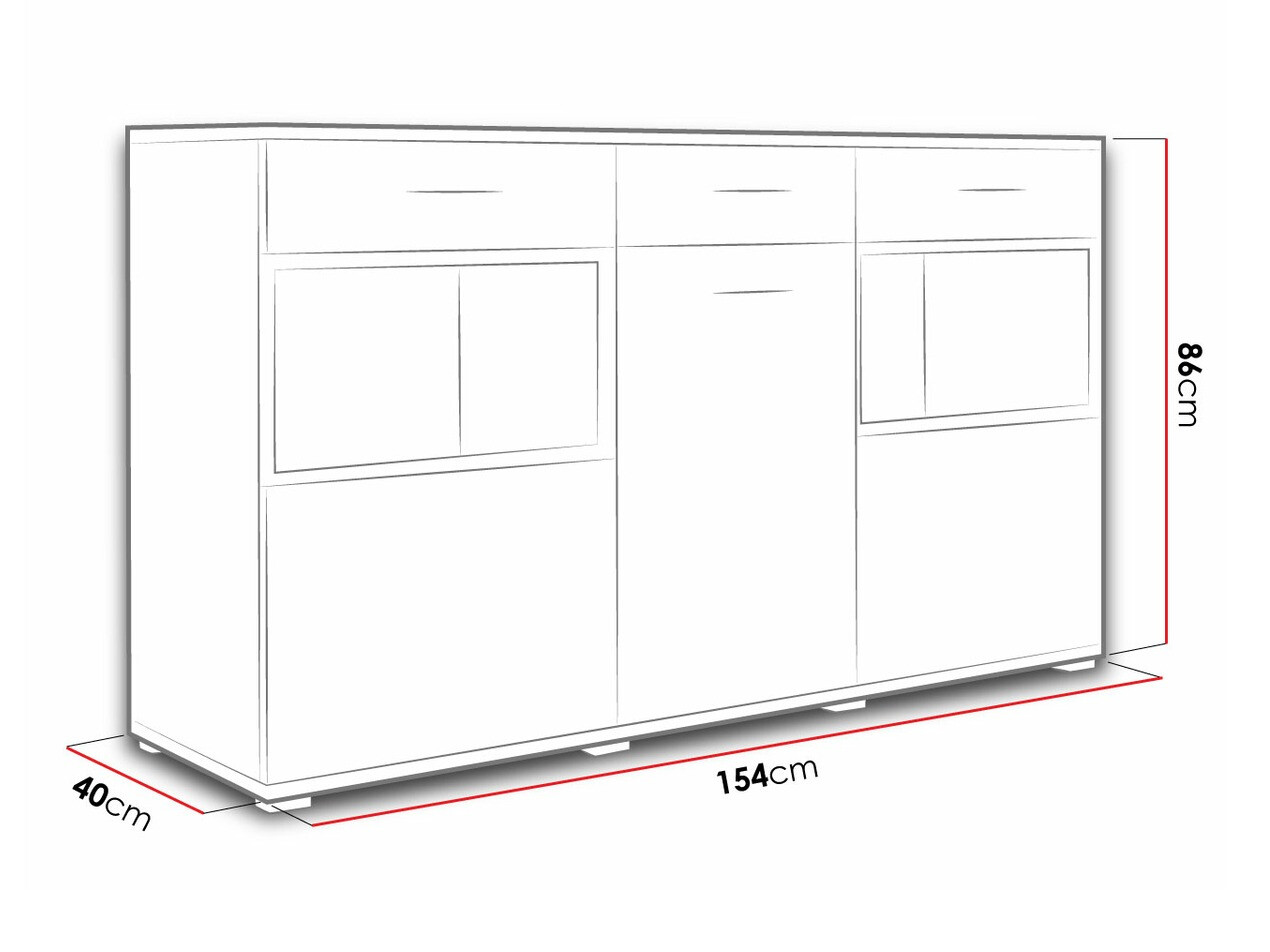 Svetainės komplektas Tucson 111 (Betonas + Balta)