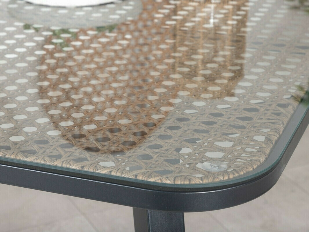 Stalo ir kėdžių komplektas Dallas 2477 (Šviesi ruda + Juoda)