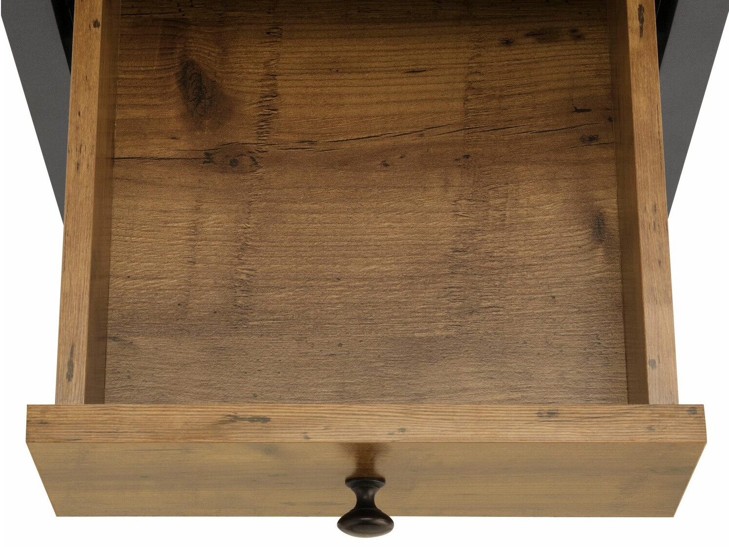 Pastatoma vonios spintelė Larnovo 110 (Tamsus ąžuolas + Juoda)