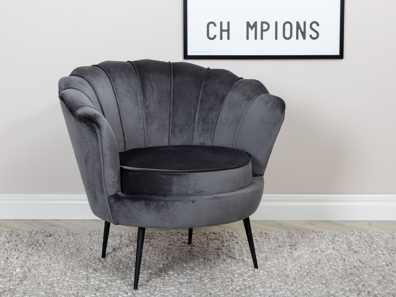 Fotelis Dallas 1705 (Tamsi pilka + Juoda)