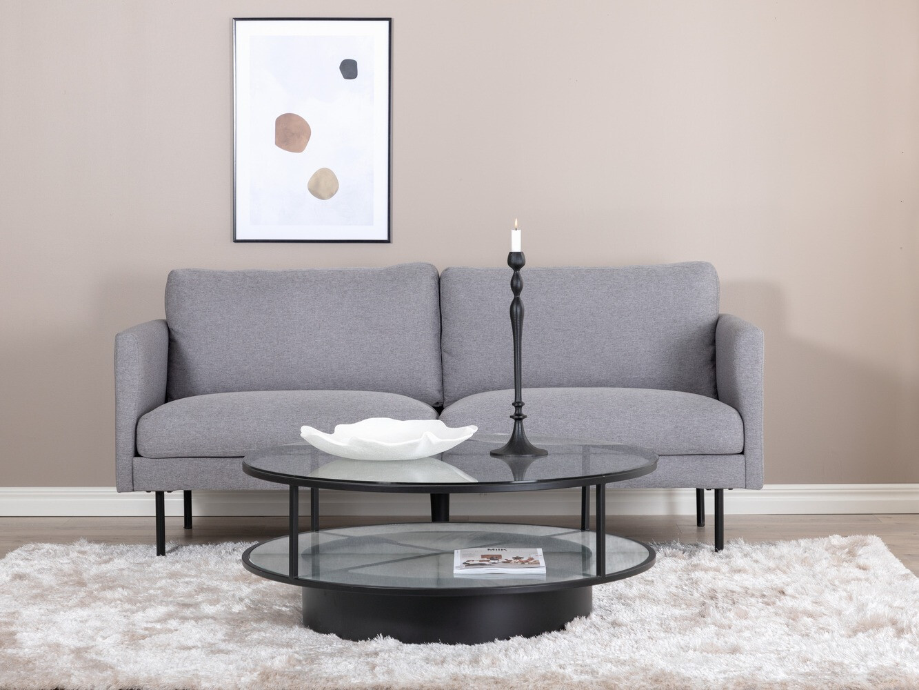 Sofa Fercame 100 (Pilka + Juoda)