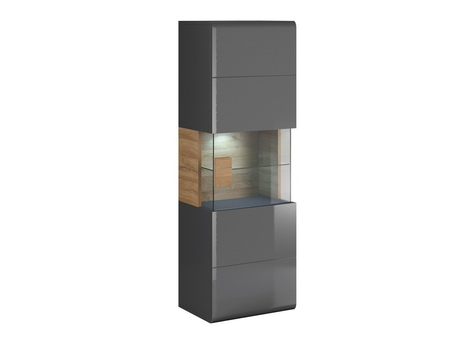 Pakabinama lentyna Torsone 109 (Antracitas + Gloss antracitas + Grandson ąžuolas)