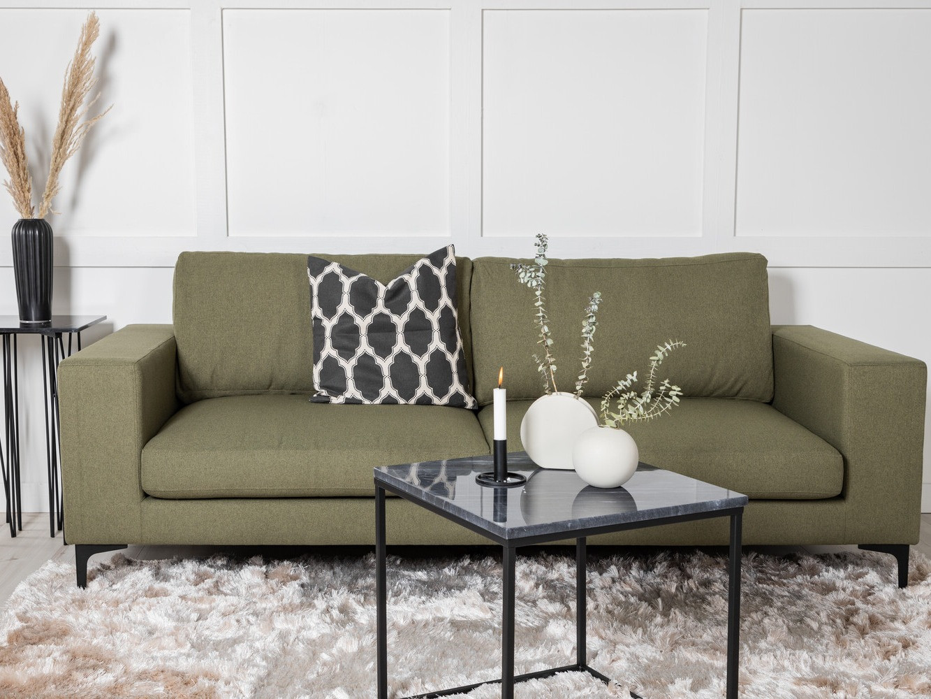 Sofa Dallas 2910 (Dusty žalia + Juoda)