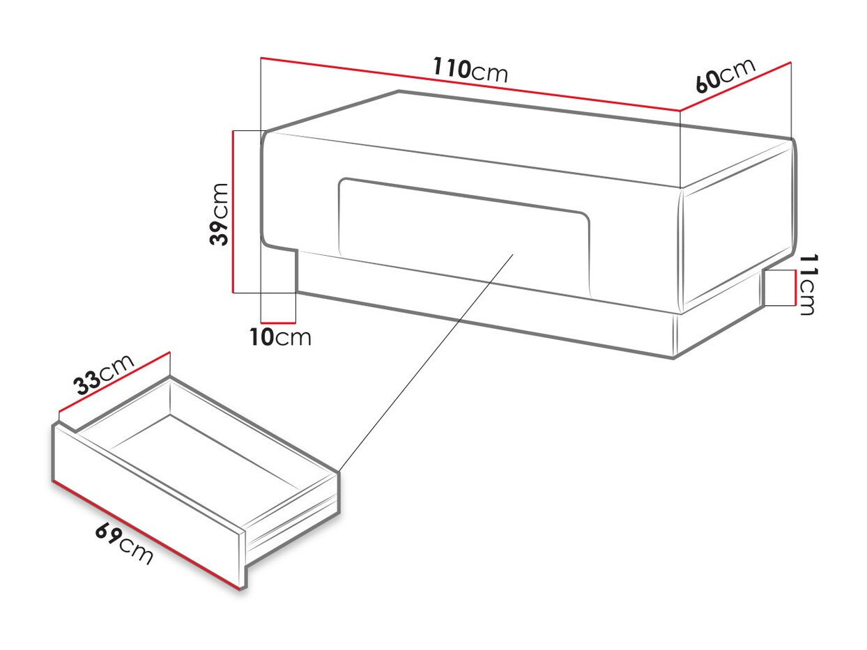 Žurnalinis staliukas Torsone 111 (Balta + Blizgi balta + San Remo ąžuolas)