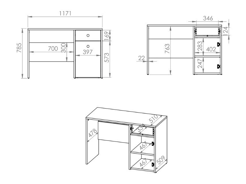Darbo stalas Madison L117