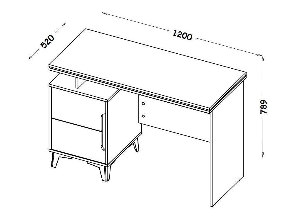 Darbo stalas Ogden H109 (Balta + uosis)