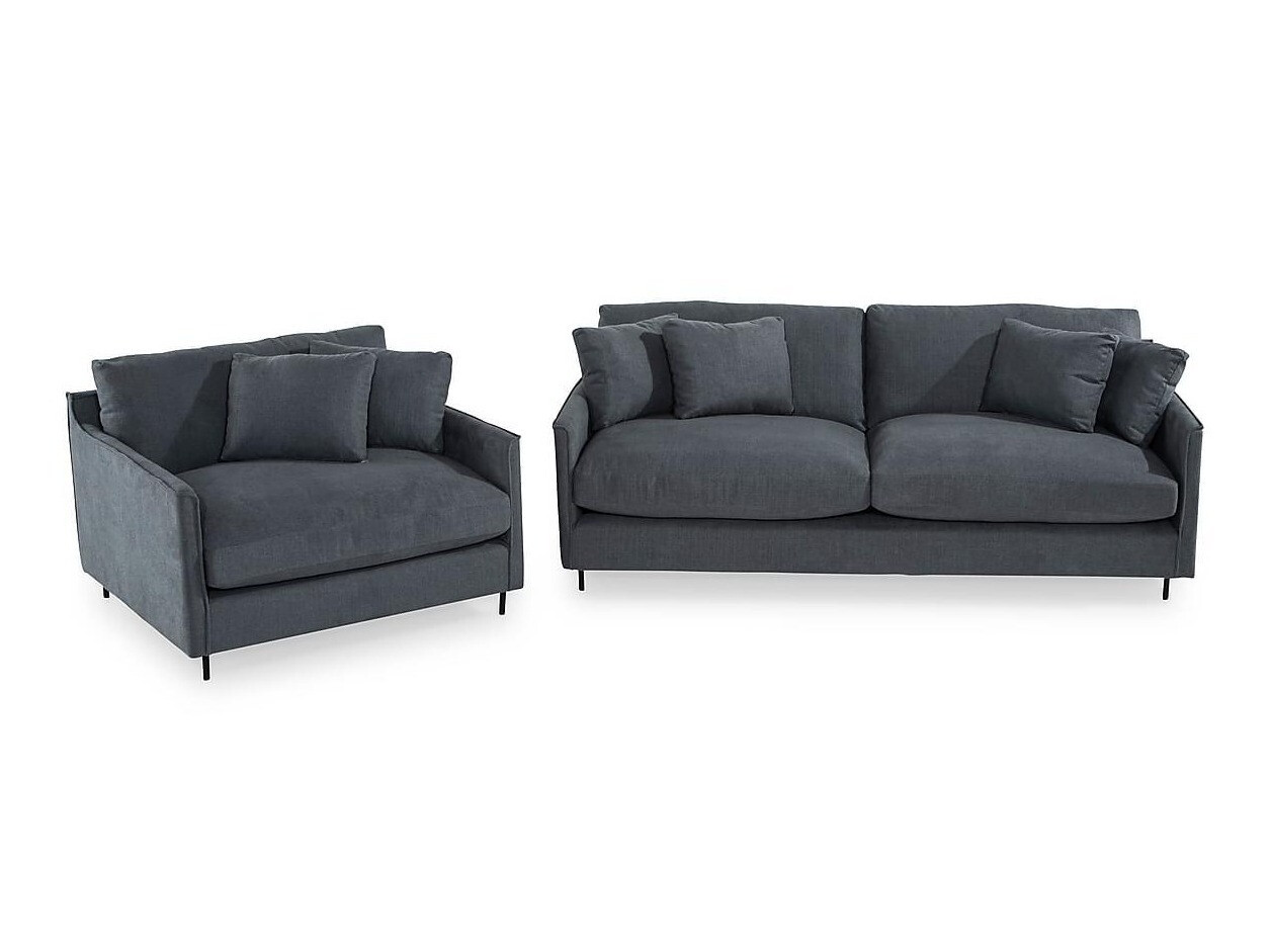 Minkštų baldų komplektas Riverton 444 (Pilka)