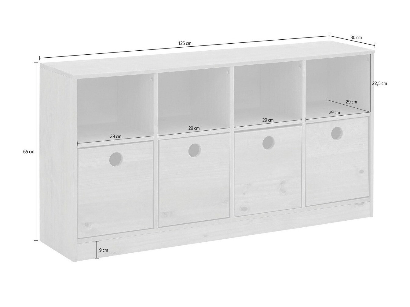 Komoda Ruvfiva 118 (Pilka)