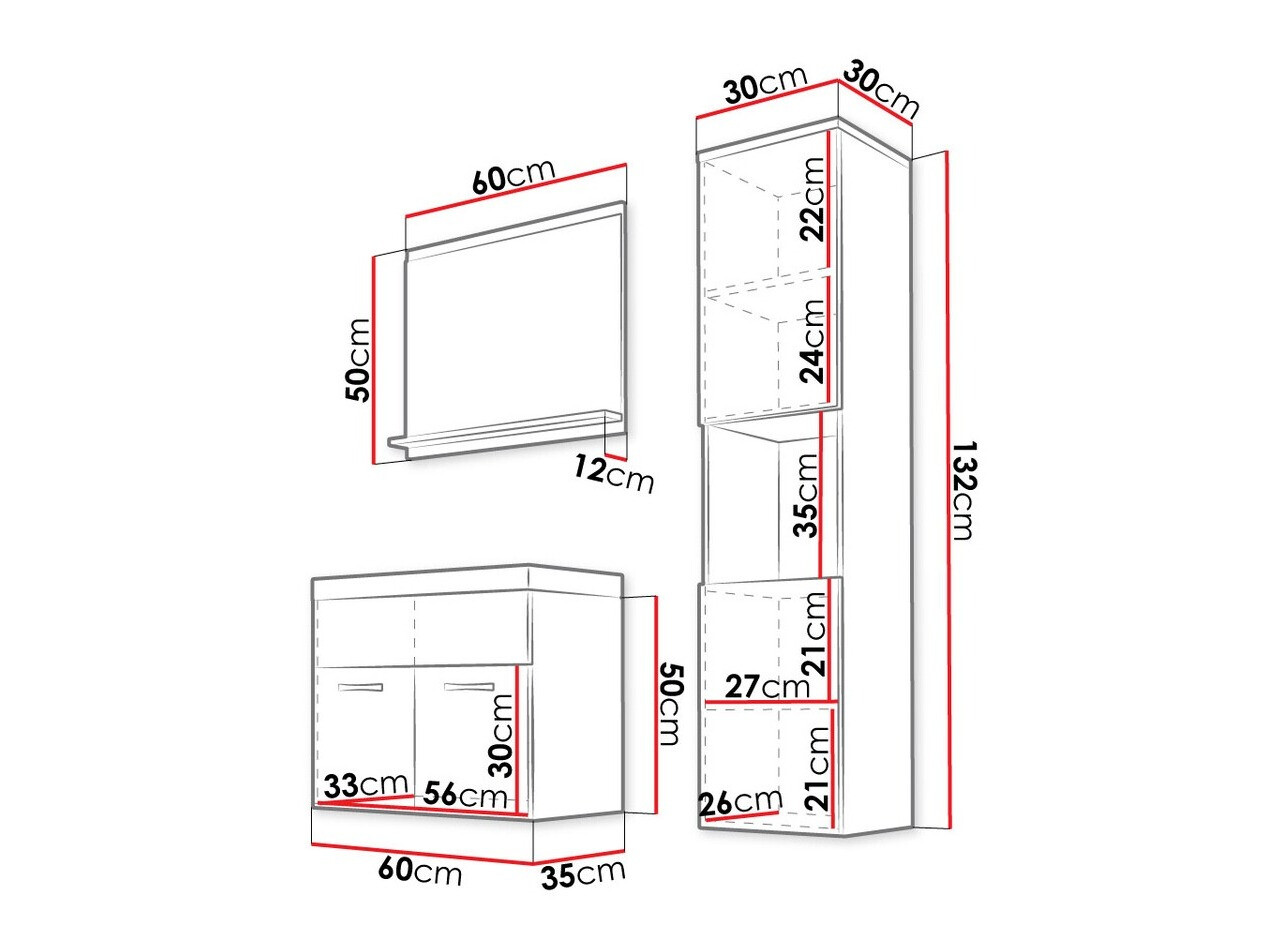 Vonios komplektas Sarasota 122 (Votan ąžuolas)