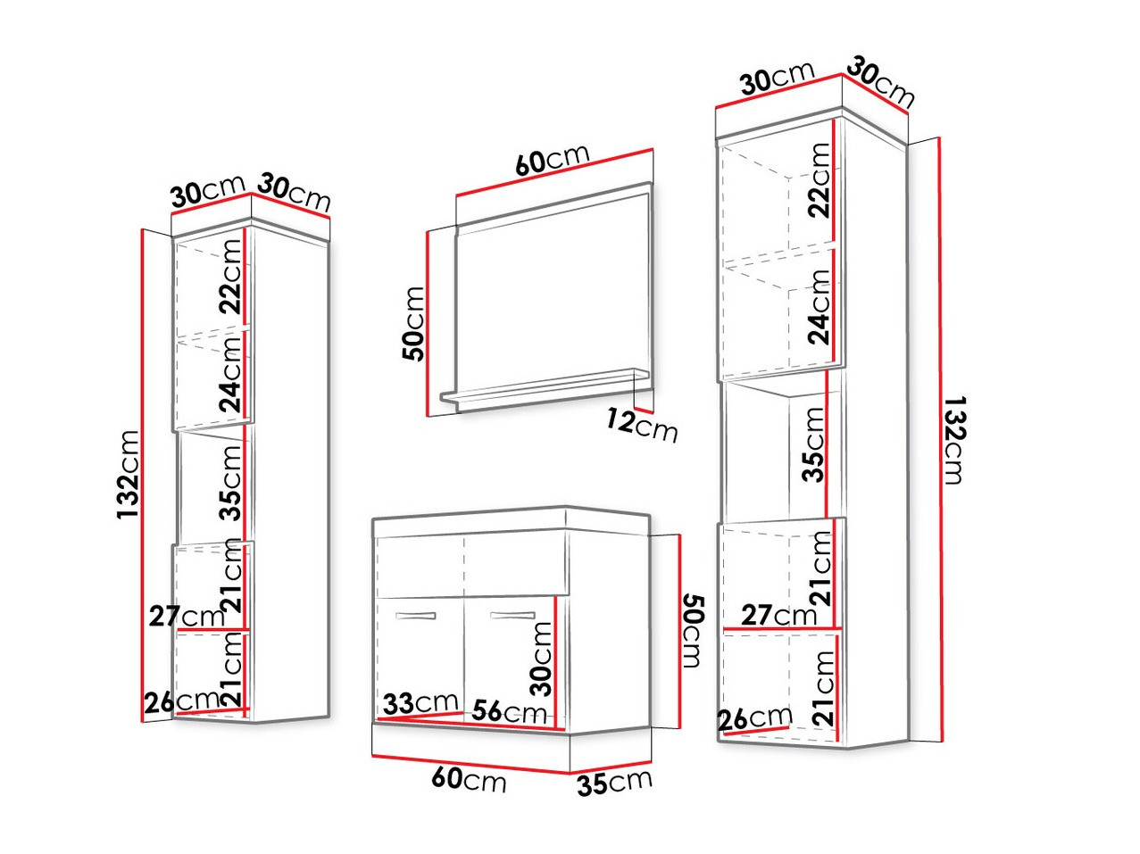 Vonios komplektas Sarasota 123 (Votan ąžuolas)