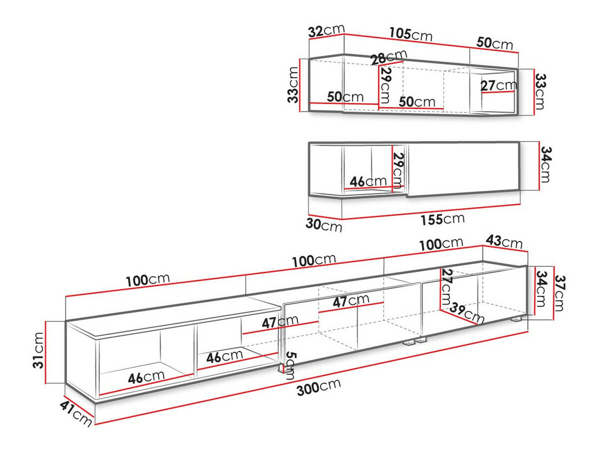 Svetainės komplektas Remus XXV (Juoda + Blizgi juoda + Artisan ąžuolas)