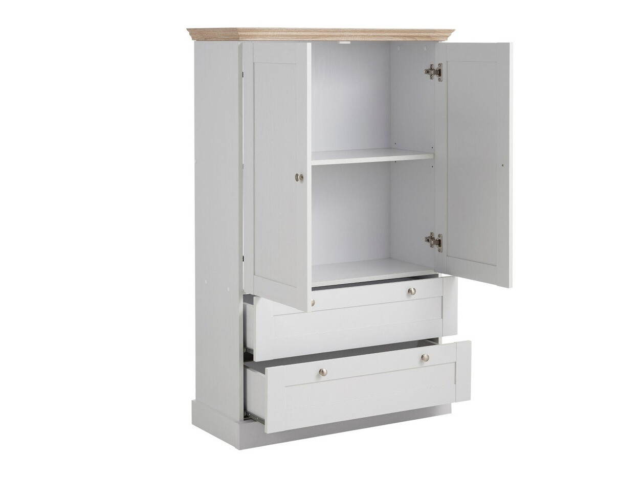 Komoda Lirveri 102 (Balta + Šviesus ąžuolas)