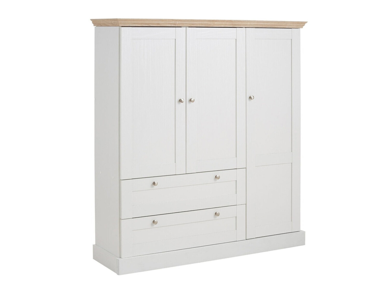 Komoda Lirveri 103 (Balta + Šviesus ąžuolas)