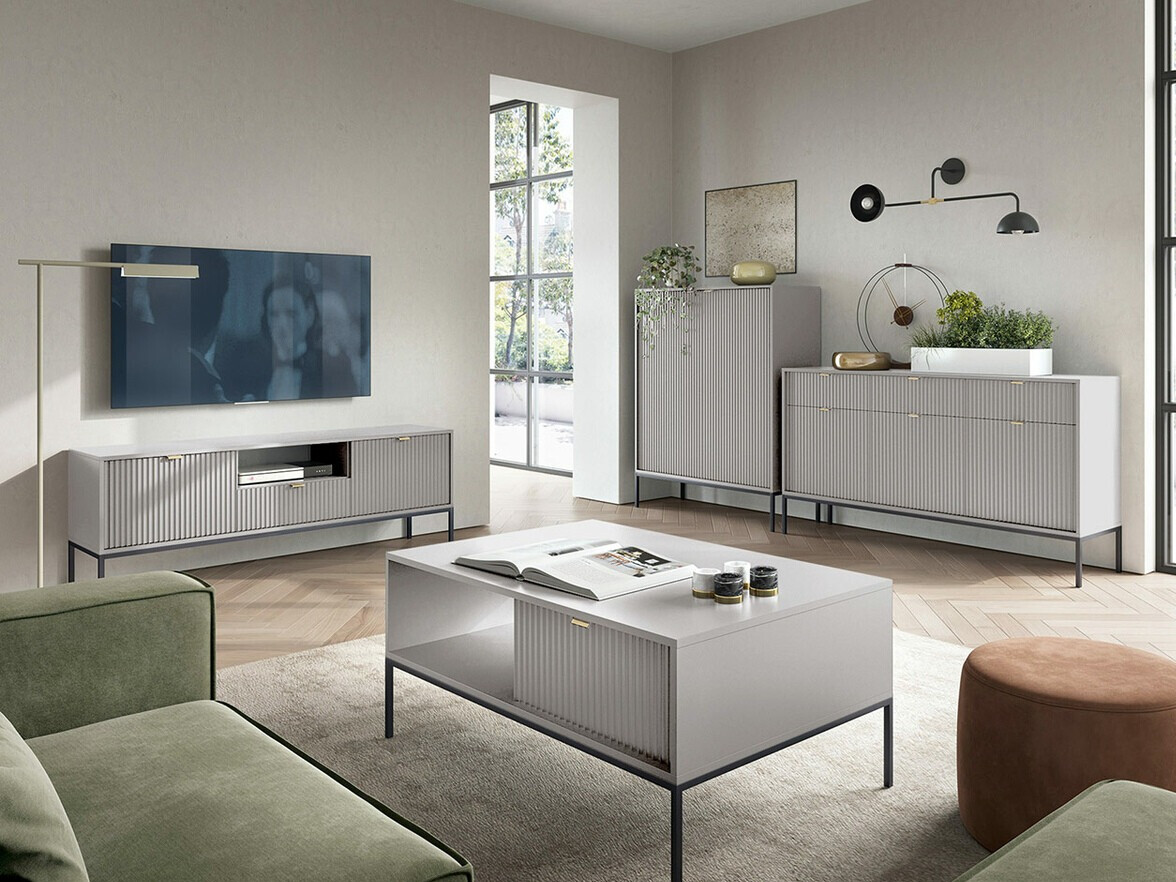 Svetainės komplektas Lima L107 (Pilka + Juoda)