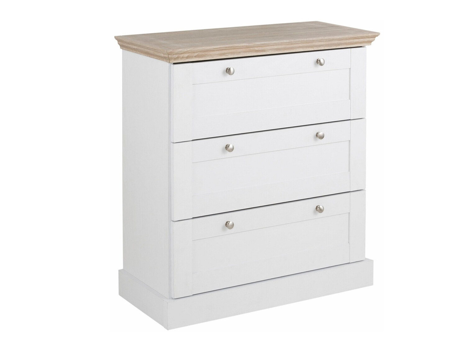 Komoda Lirveri 110 (Balta + Šviesus ąžuolas)