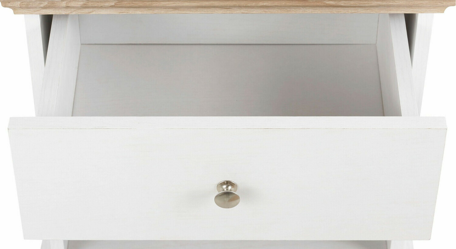 Naktinis staliukas Lirveri 111 (Balta + Šviesus ąžuolas)