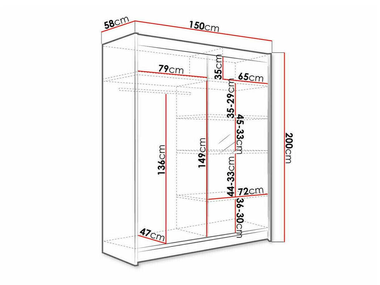 Spinta Closico Vastor I (Juoda + Artisan ąžuolas)