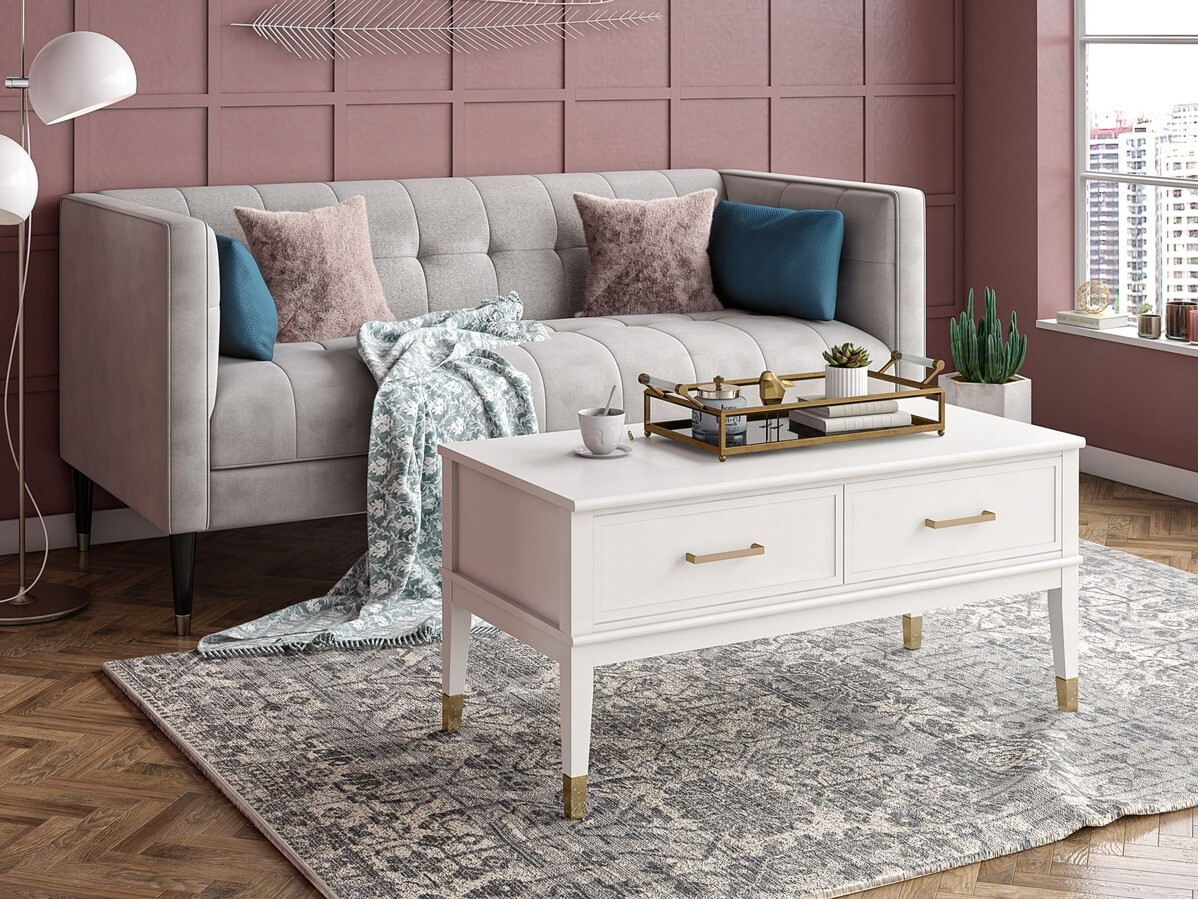 Žurnalinis staliukas transformeris CosmoLiving by Cosmopolitan Belromu 105 (Balta)