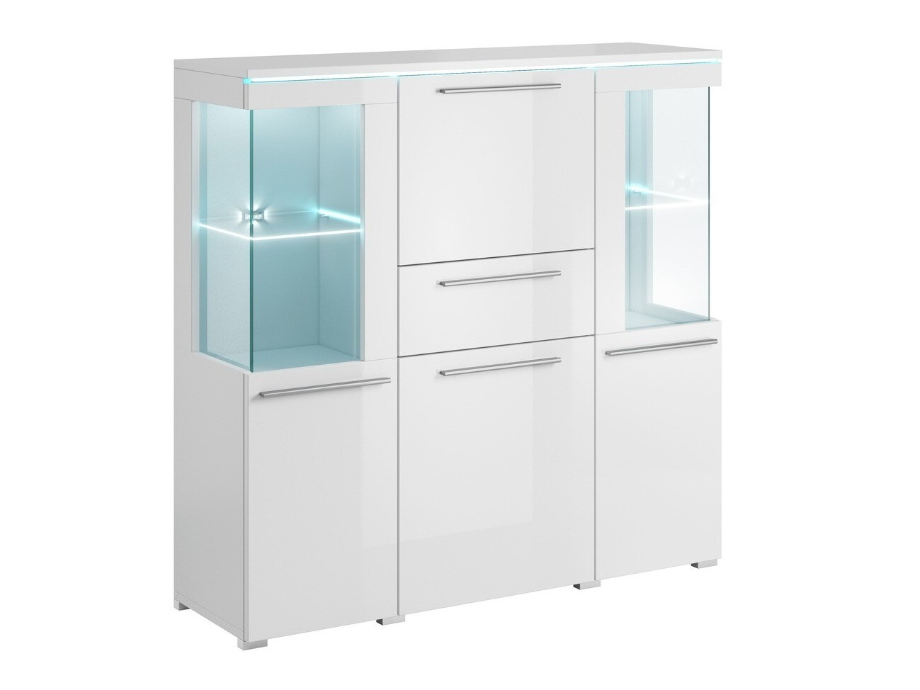 Komoda Torvire 115 (Balta + Blizgi balta)