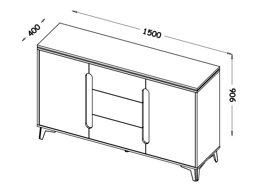 Komoda Ogden H103 (Balta + Šviesus medis)