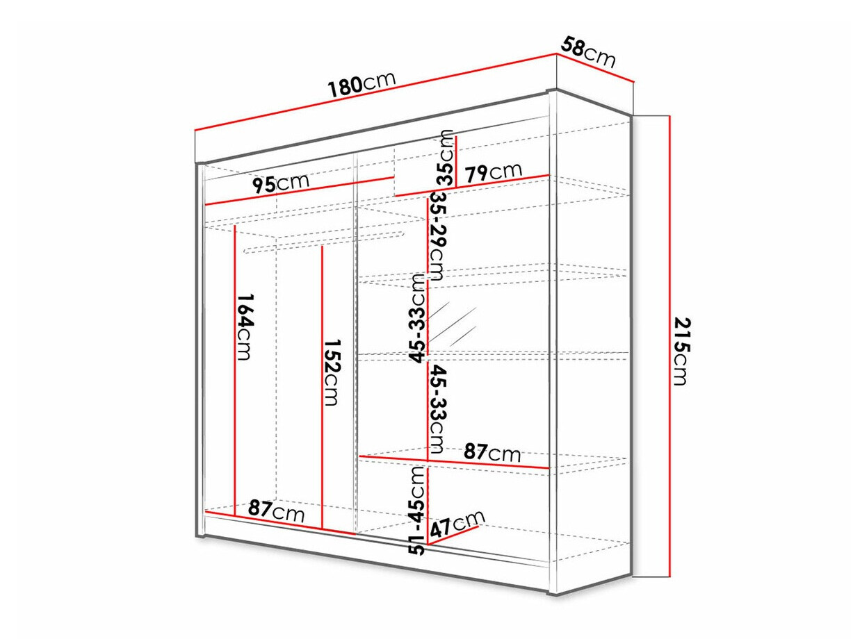 Spinta Closico 137 (Juoda + Artisan ąžuolas)