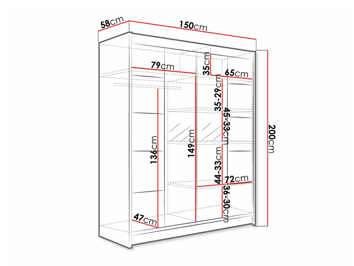 Spinta Closico Vastor V (Juoda + Artisan ąžuolas)