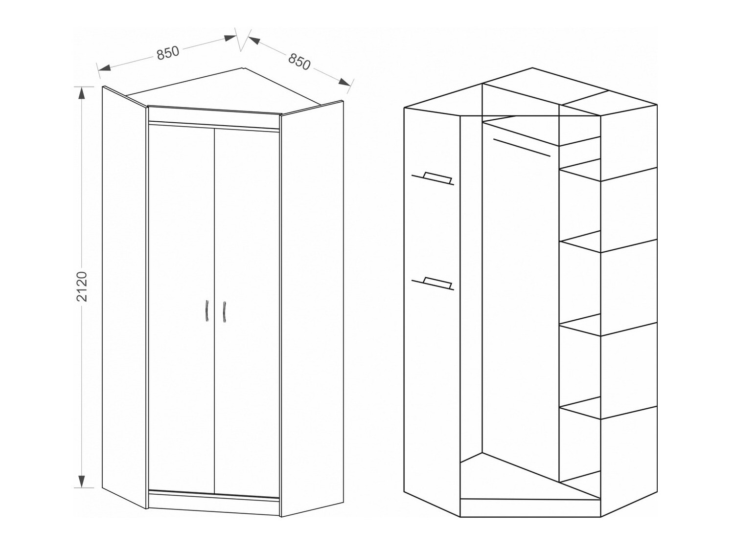 Kampinė spinta Omaha A107 (Trufel ąžuolas)
