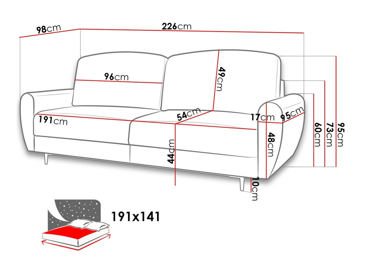 Sofa lova ComfiDream Odelila (Kronos 13)