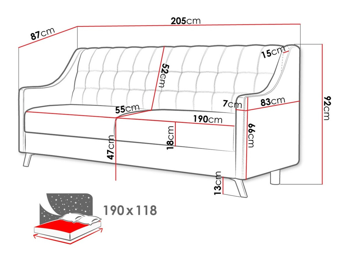 Sofa lova Columbus 155 (Inari 80)