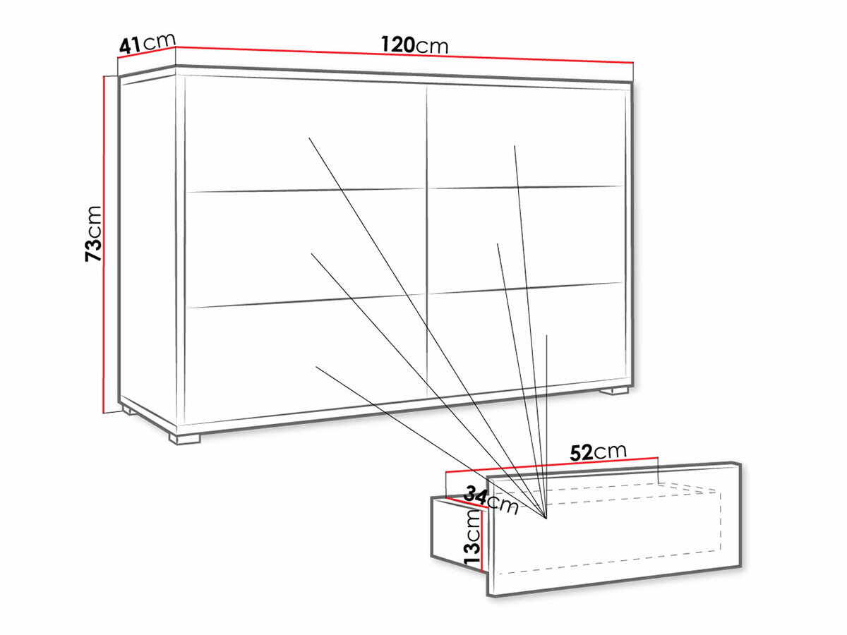 Komoda Comfivo Fersoe 103 (Balta)