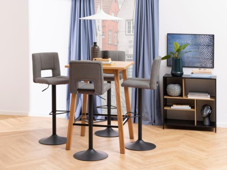 Pusbario kėdė Norsica 678 (Juoda + Šviesi pilka)