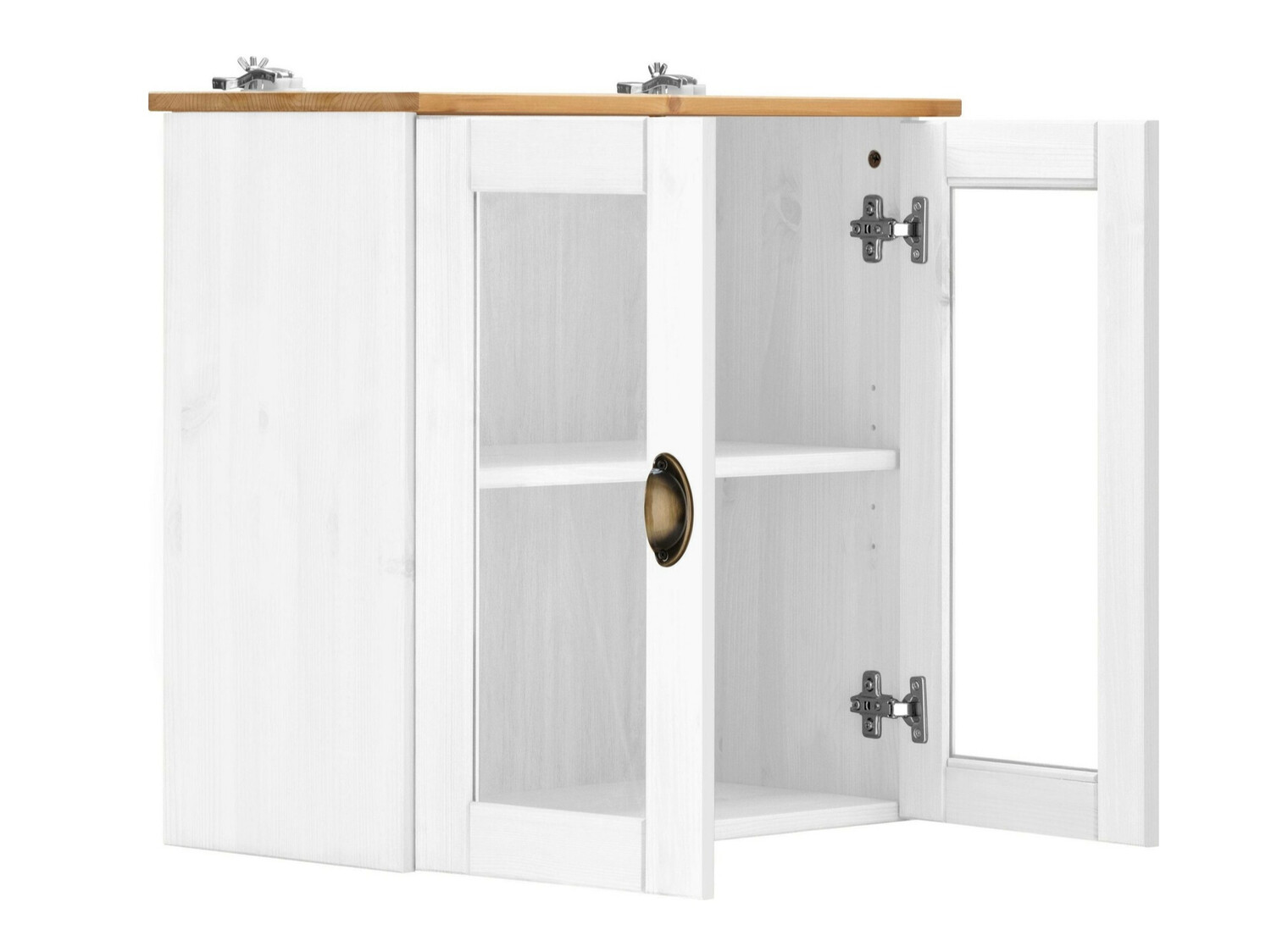 Pakabinama vonios spintelė Serelbu 102 (Balta + Šviesi ruda)